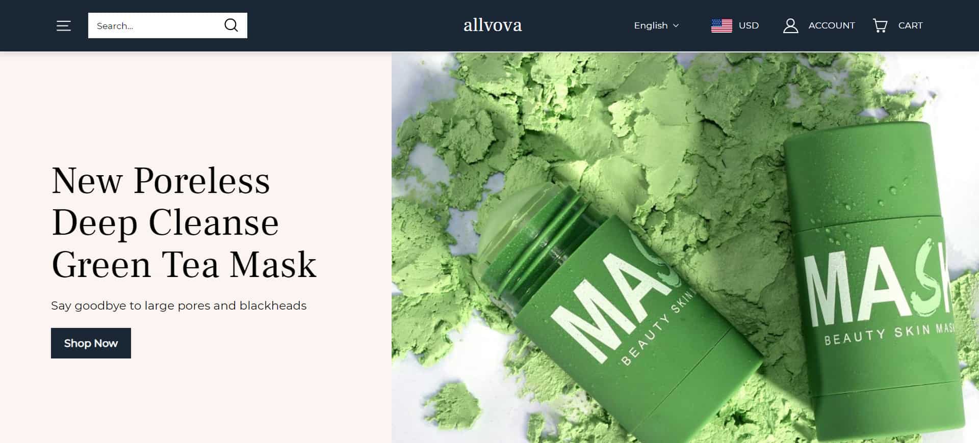 allvova green tea mask