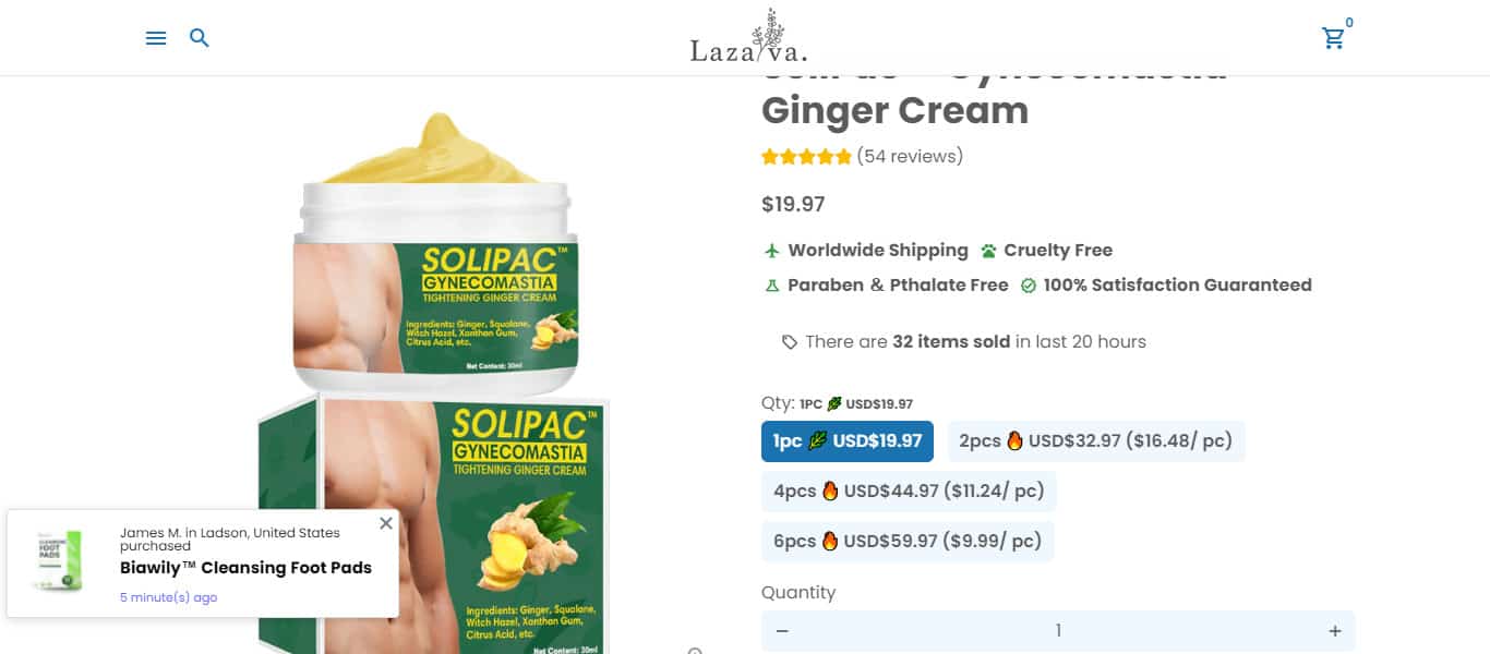 Solipac Ginger Cream Reviews Does It Cure Gynecomastia