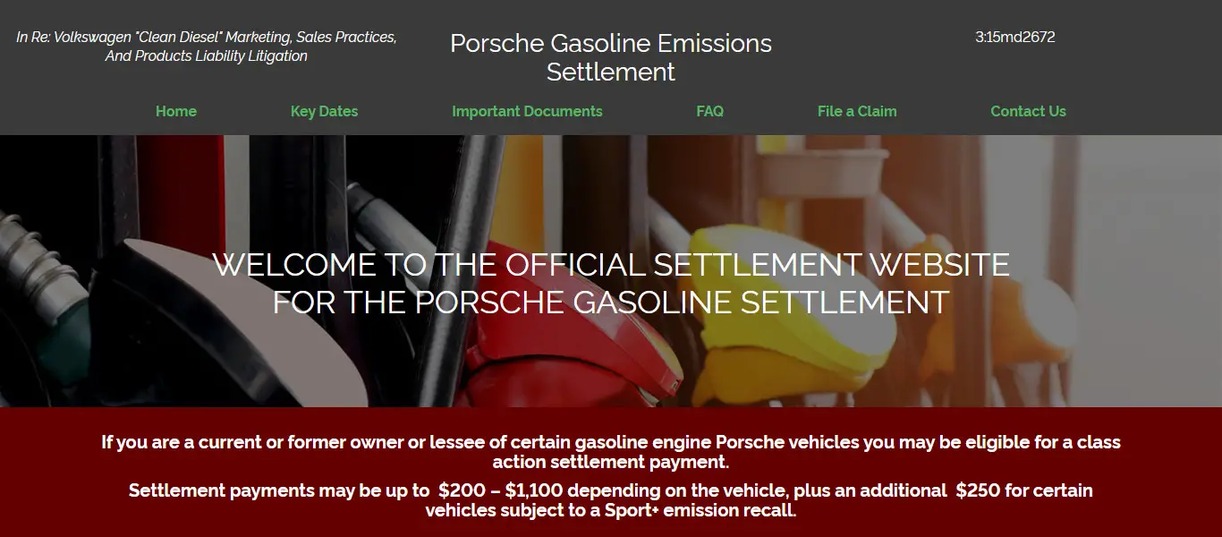 Porsche gasoline settlement real or fake