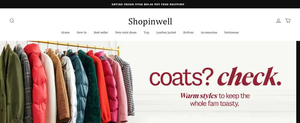 Shopinwell Website image